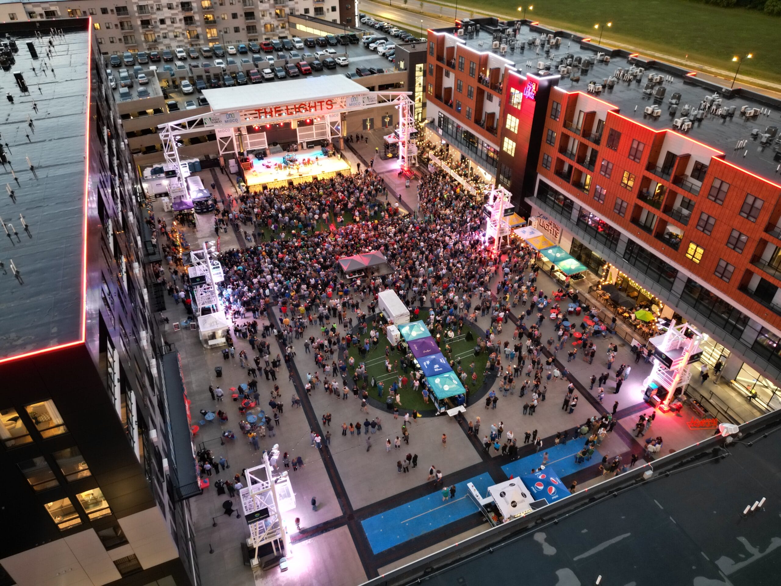 aerial veiw of outdoor venue with stage scaled