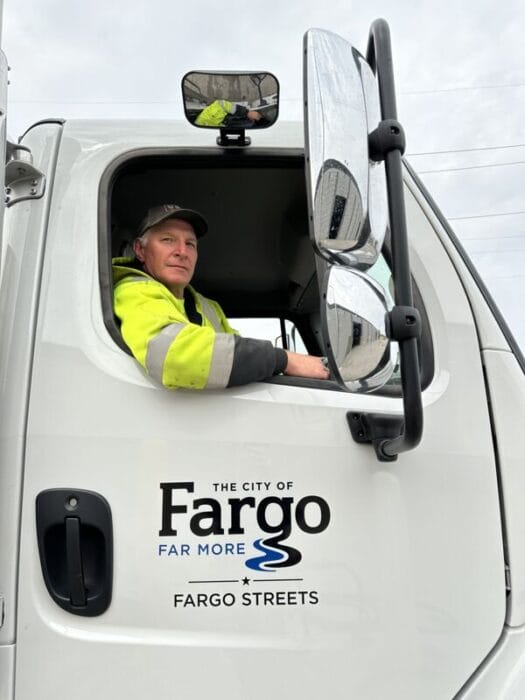 man sitting in fargo street truck