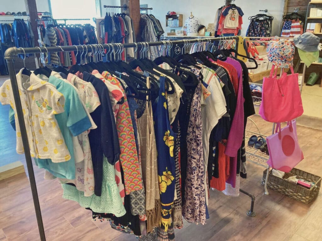 clothing rack in store