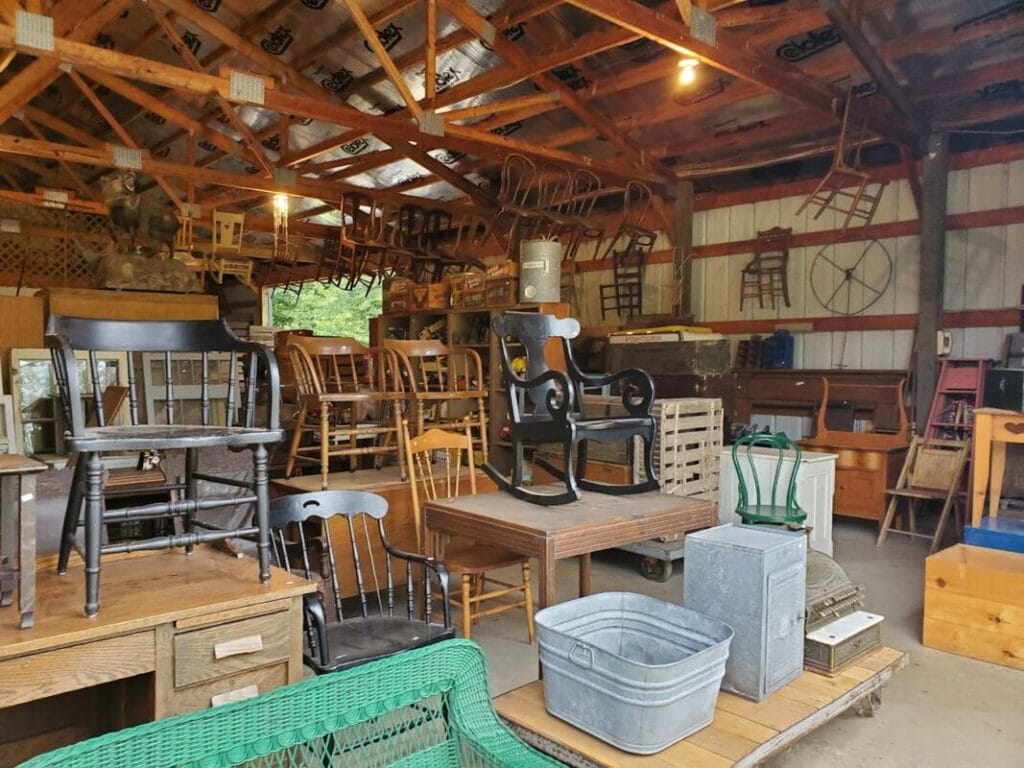 inside of antiques store