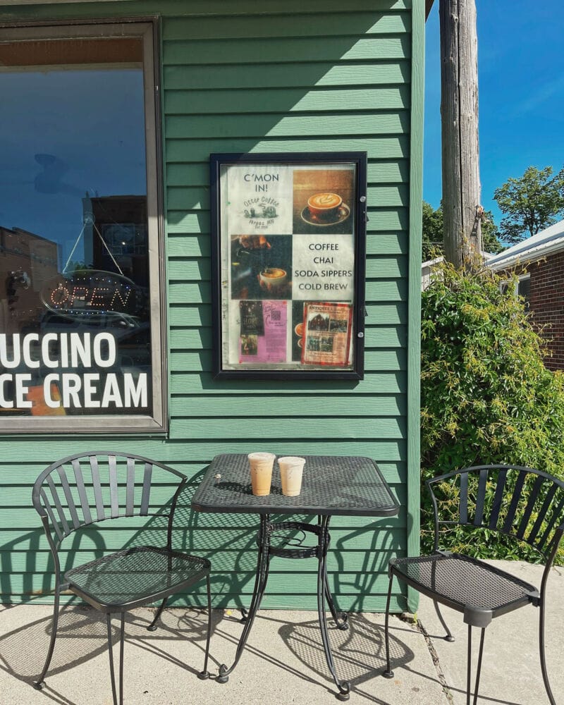 outside patio green siding