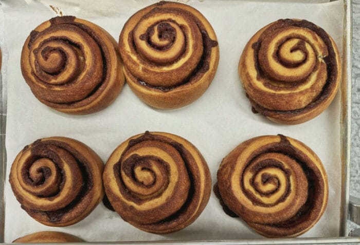 top view cinnamon roll