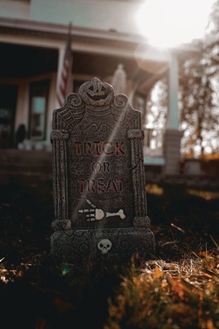 tombstone with sun streak