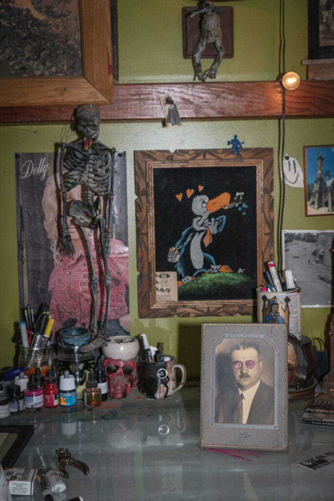 collage art on table