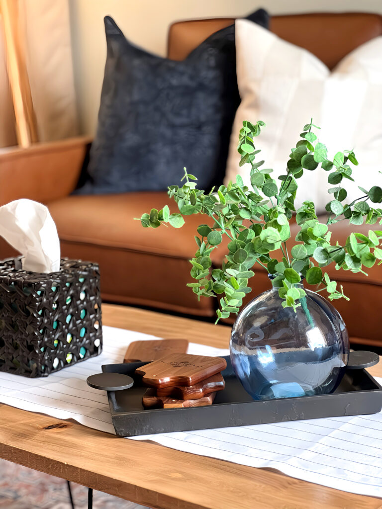 coffee table with decor