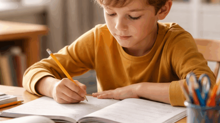 child doing homework